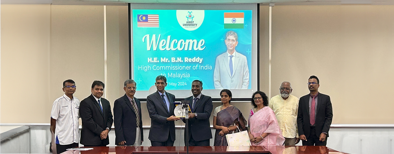 Visit of High Commissioner H.E. Mr B N Reddy to AIMST University,Kedah and meeting with the Vice Chancellor H.E. Prof Kathiresan