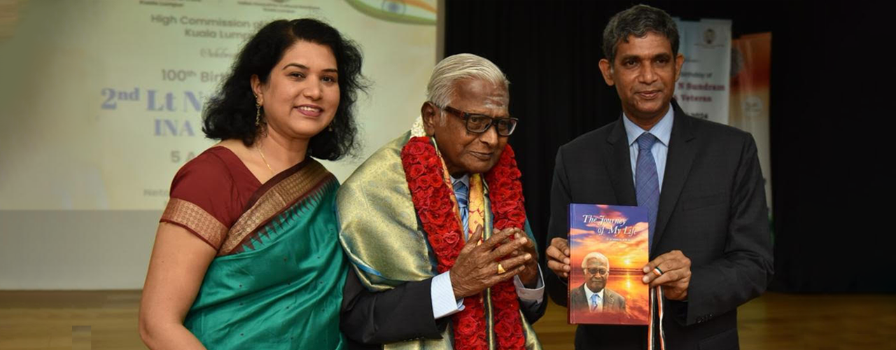 High Commission of India, Kuala Lumpur in partnership with Netaji Welfare foundation & Netaji Service Centre organised the 100th Birthday celebrations of INA Veteran, 2nd Lt N Sundram.