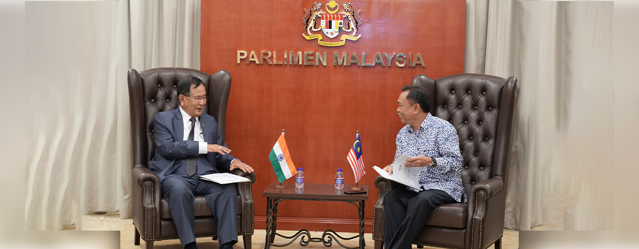  H.E. Dr. Rajkumar Ranjan Singh, Hon'ble Minister of External Affairs and Education meeting with H.E.  Datuk Yusof Apdal, Hon'ble Deputy Higher Education Minister of Malaysia